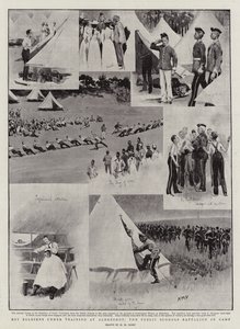 Jongenssoldaten in opleiding in Aldershot, het Public Schools Battalion in kamp